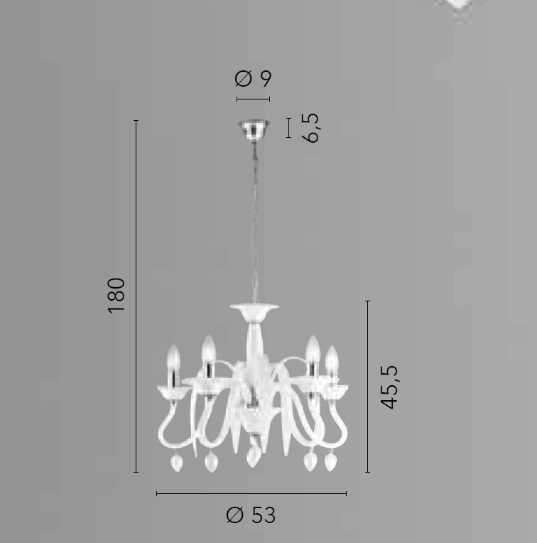 Sospensione 5 luci in acrilico con pendenti a mandorla 5XE14 non incl. ESTEFAN Sospensione 5 luci in acrilico con pendenti a mandorla 5XE14 non incl. ESTEFAN